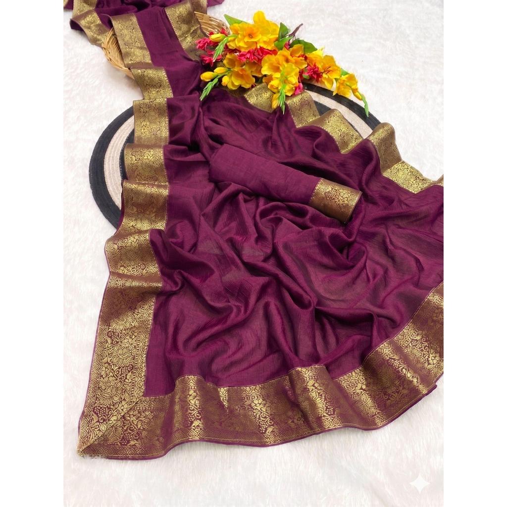 New Launch Elegant Vichitra Silk Saree