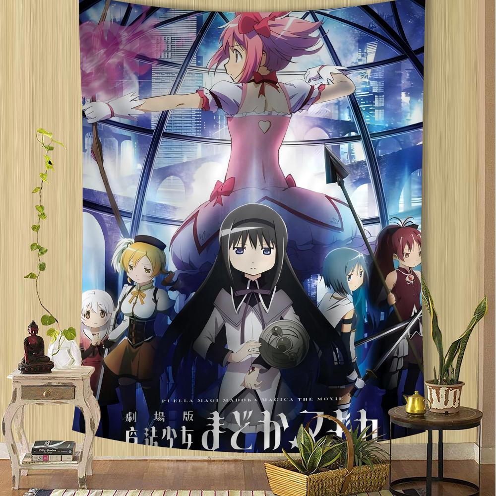 Puella Magi Madoka Magica DIY Wall Tapestry Hanging Tarot Hippie Wall Rugs Dorm Home Decor