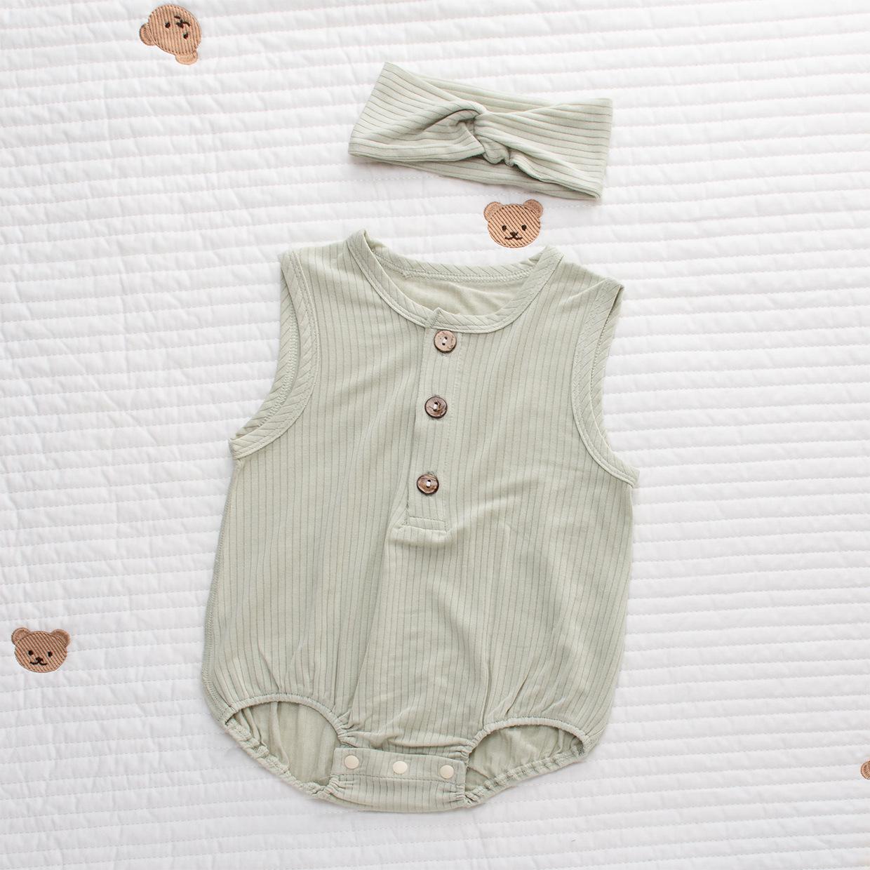 

Ультратонкий детский комбинезон из модала с короткими рукавами и защитой живота для мальчиков и девочек