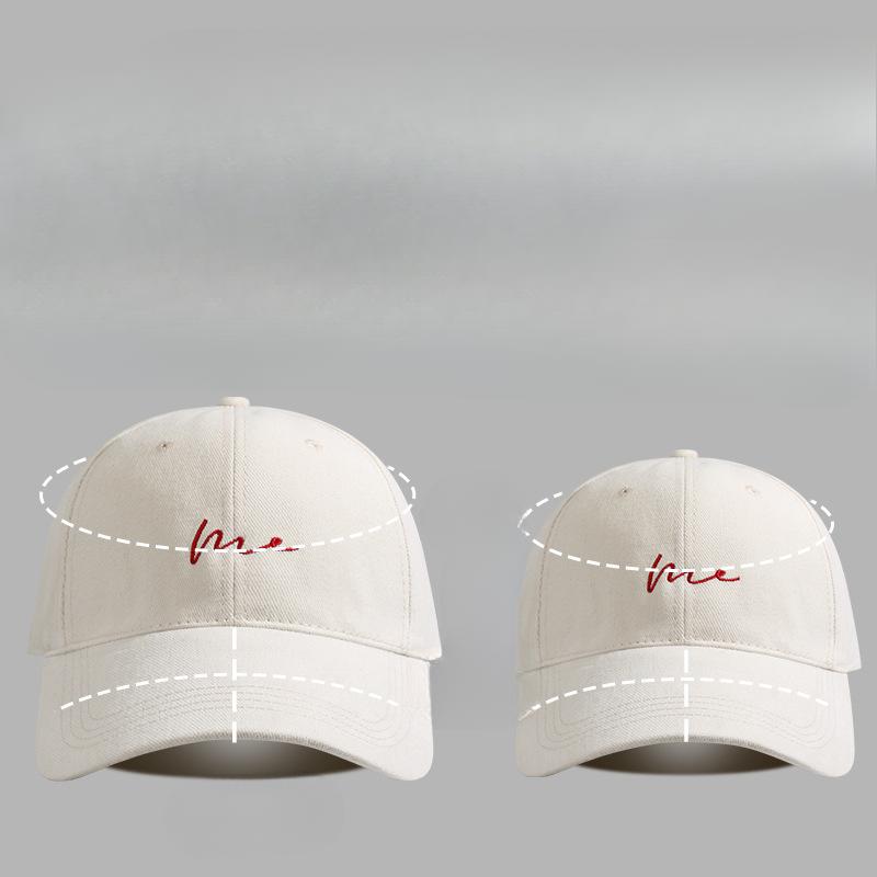 Baseball Cap Showing Face and Small Hat for Women New Big Head and Baseball Cap Men's Japanese and Korean Version Letters Fashionable