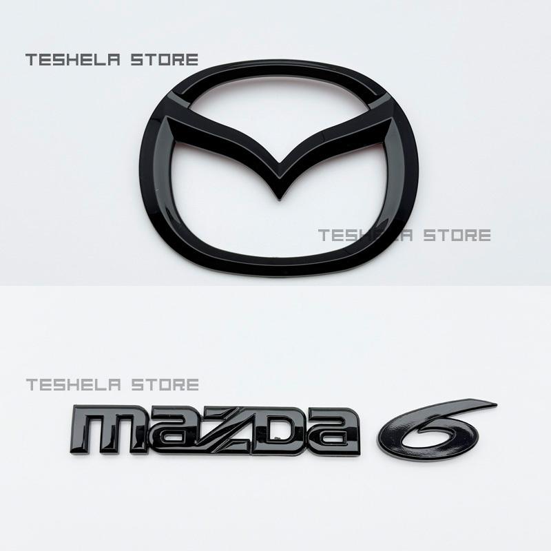 Black Car Front Grille Hood Bonnet Emblem Rear Trunk Badge Logo F Sticker For MAZDA 6 2014-2022 Grille Logo Rear Trunk Sticker