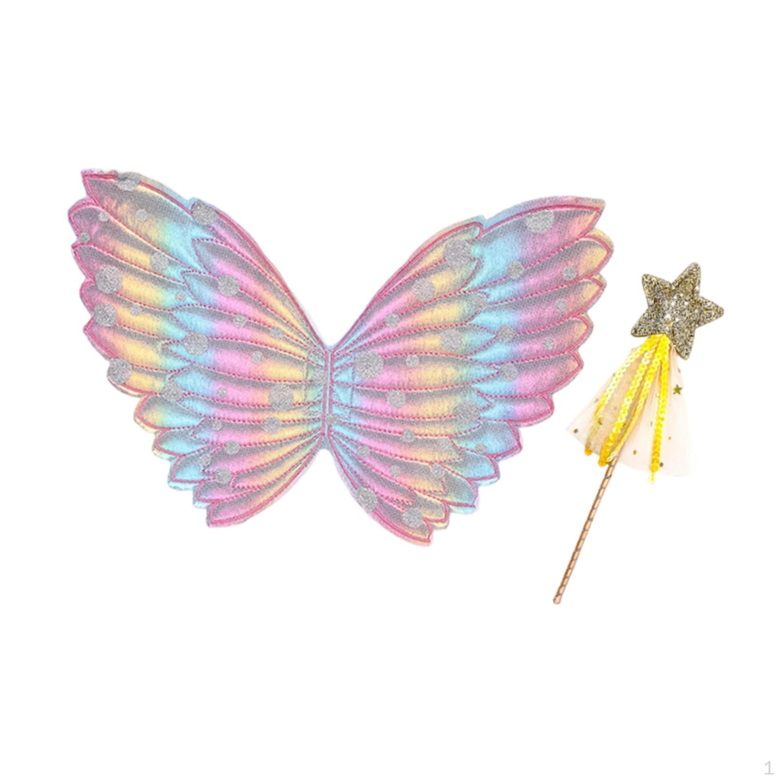 

Butterfly Wing for Girls Easy to Wear with Fairy Rod Dance Performance Stage