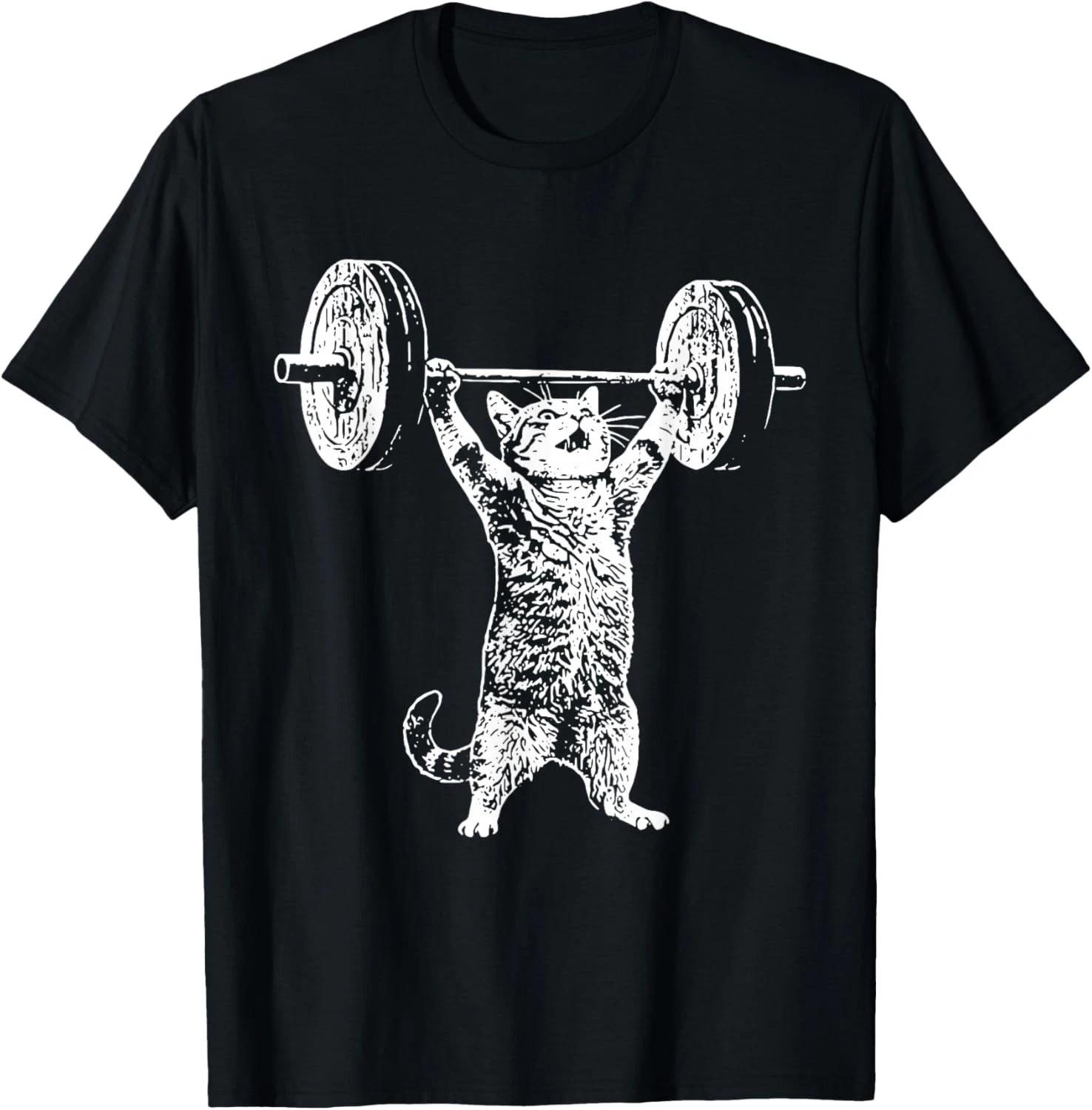 Vintage Retro Weight Lifting Gym Cat Deadlift Funny Gift Unisex T-Shirt 3XL