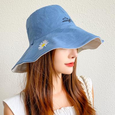 Fisherman Hat Women's Korean Style New Versatile Sun Protection Big Brim Daisy Sun Hat