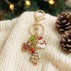 Elk Key Accessory Christmas Santa Oil Dripping Keychain, Enamel Snowman Reindeer Keychain Tree Keyring Pendant, Handbags Backpacks Purse Charm Metal