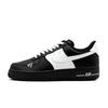Nike Air Force 1 Slip Resistant Abrasion Resistant Low Top Skateboard Shoes Unisex Black White CW2288-001(Team856-1.0)