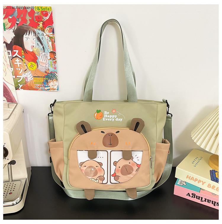 Cartoon Student Tote Bag With Large Capacity And Colorful Contrast For Daily Use