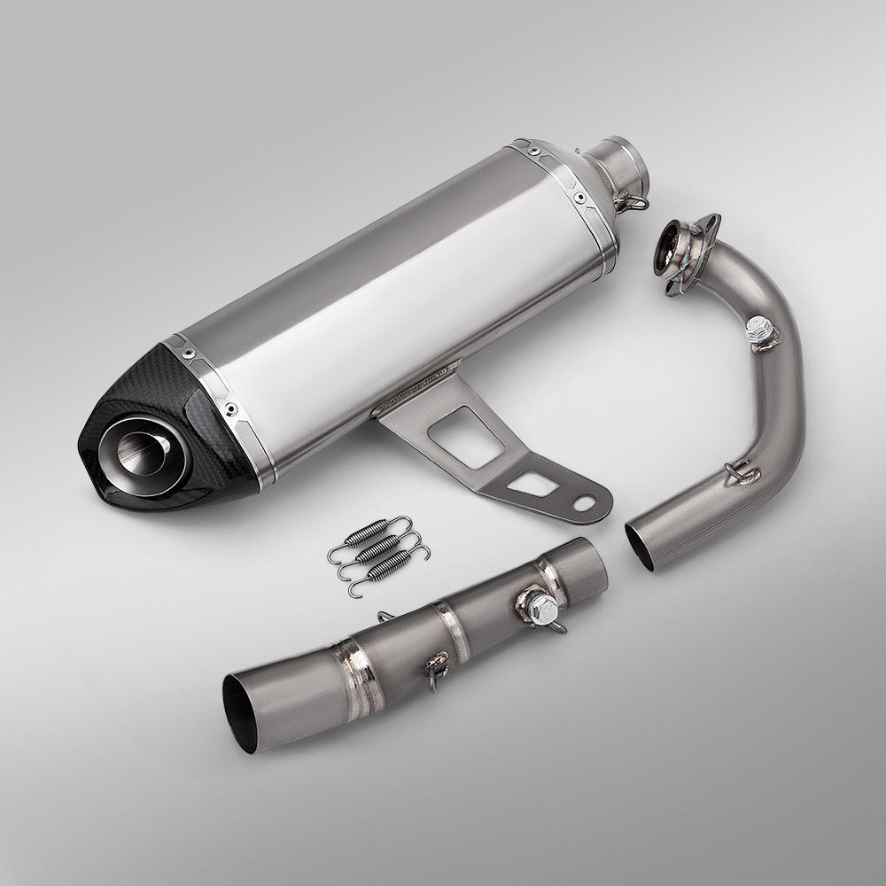 Titanium Alloy Exhaust Pipe & Muffler for Zongshen 368G Motorcycle - Easy, Non-destructive Installation