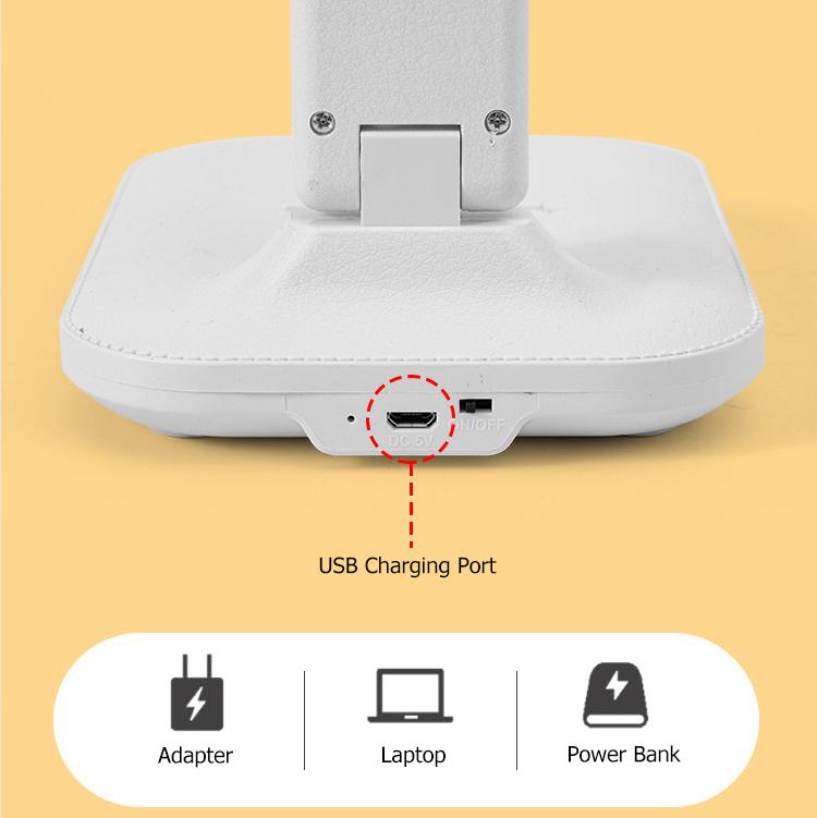 Tischlampe USB Touch Dimmbares Nachtlicht Klappbarer Studentenwohnheim Leseaugenschutz Schlafzimmer LED USB-Ladeschreibtischlampe