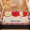 Cartoon Apple Entry Door Floor Mat Can Be Cut Silk Ring, Dirt-Resistant And Easy To Take Care Of, Entrance Door Floor Mat Entry Door Mat