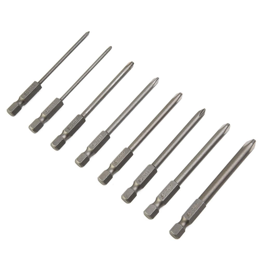 1/4 Inch Hex Shank Screwdriver Bit 75mm 8pcs Cross Head High Quality