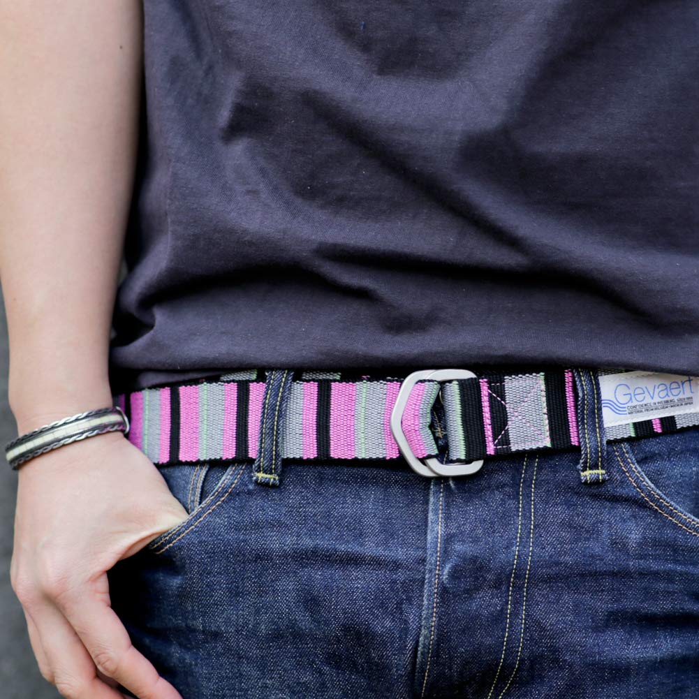 Double Ring Color Made in Canvas Fabric Stylish Orange [Gevalt] Belt, Border, Japan, Men's & Women's Belt, Unisex, Casual, Sturdy, Long, Fashionable,