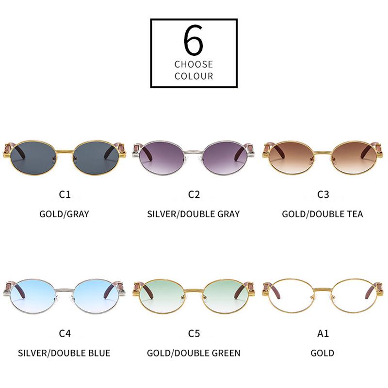 SHAUNA Retro Oval Men Sunglasses Fashion Brand Designer Clear Gradient Lens Eyewear Women Luxury Sun Glasses Shades UV400