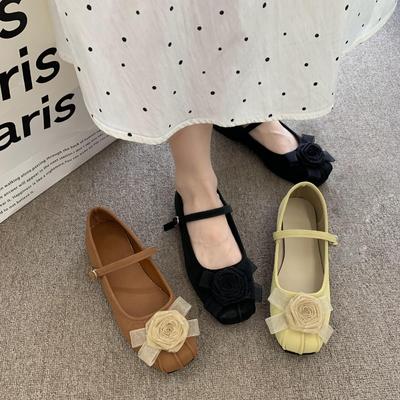 Neuer Stil Mode Damen Blumen Ballerinas Pantoletten Lässige Schuhe mit geschlossener Zehenpartie Luxus Ballerinas Ballett Designer Schuhe mit weicher Sohle für Damen Ballerinas
