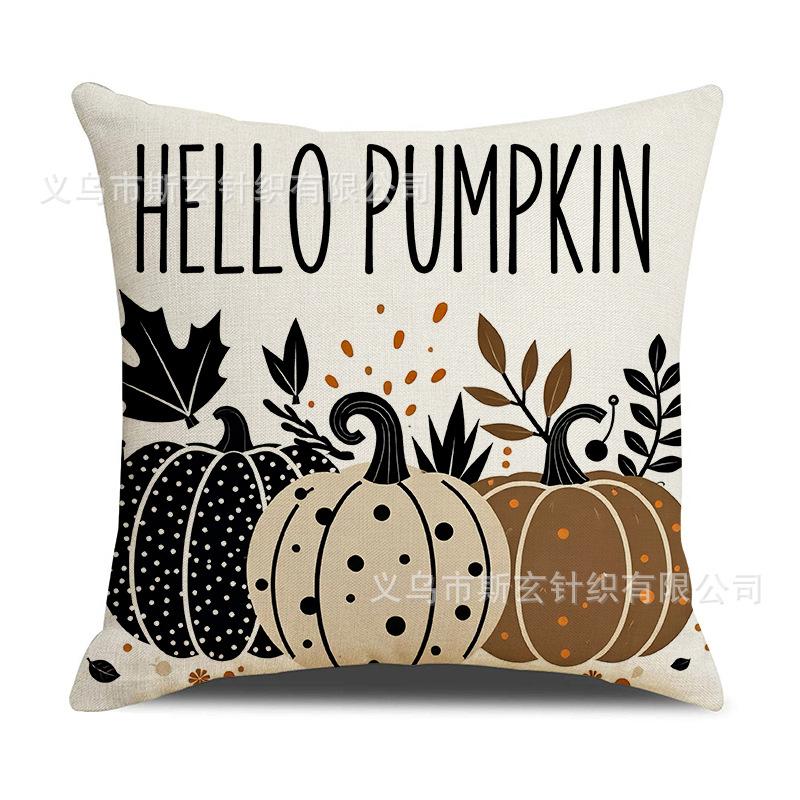 Thanksgiving New Cushion Cover Living Room Harvest Decoration Pumpkin Print Cushion Autumn Set Cushion Cover