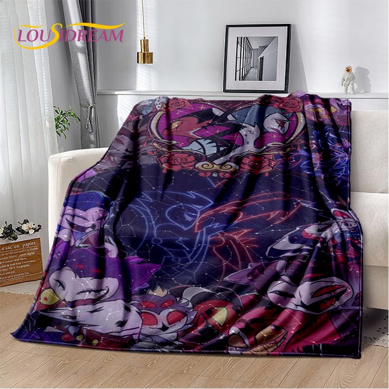 2025 H-Helluva Boss Blitzo Cartoon Soft Blanket,Soft Throw Blanket for Home Bedroom Bed Sofa Picnic Travel Cover Child Gift