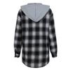 Fashion Women's Temperament Plaid Single-breasted Cardigan Hooded Long Sleeve Shirt