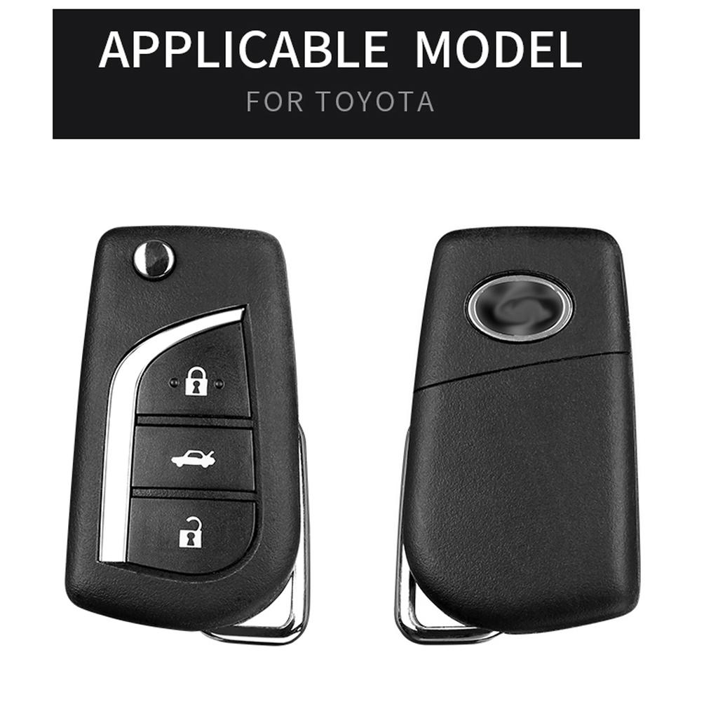 Real Carbon Fiber Key Fob Cover For Toyota Fortuner Tundra Camry RAV4 Highlander Corolla Key Shell Key Chain Smart Accessories