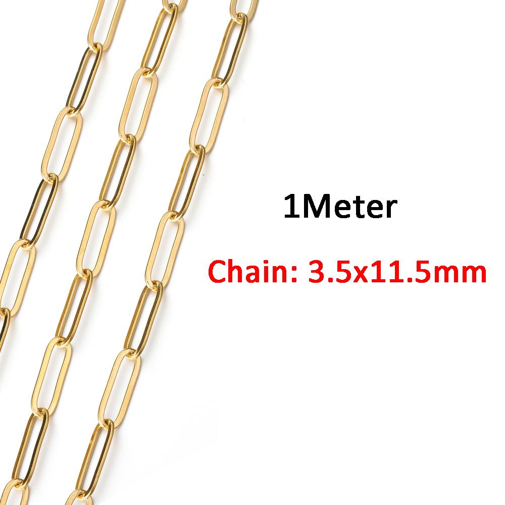 1Meter 1mm-7.5mm No Fade Gold Chain Stainless Steel Curb Chains for Jewelry Making DIY Bracelet Necklace Thick Chain Components