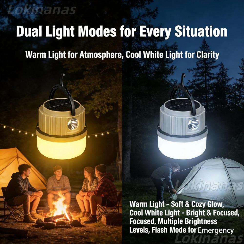 Multifunctional Camping Light, Retractable Camping Light, Portable Ultralight Rechargeable Ambient Pendant Light, Solar Powered.