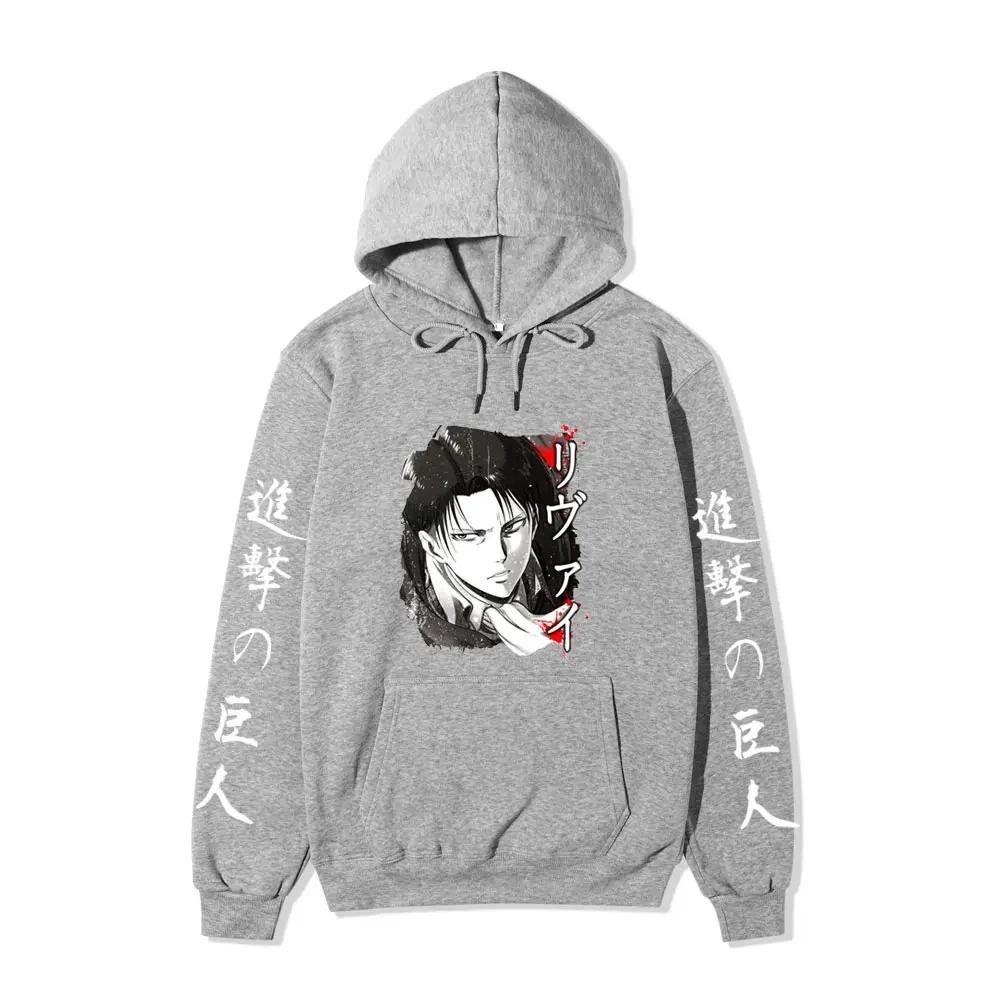 Anime Attack on Titan AOT Merch Ackerman Levi Scout Regiment Printed Hoodies Autumn Winter Sweatshirts Pullovers