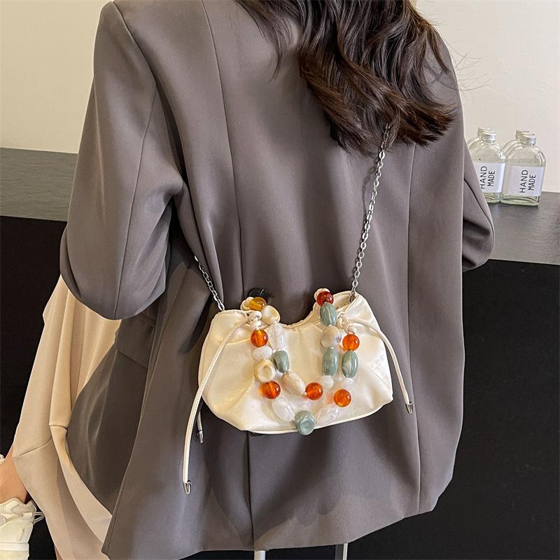 Ruffled cloud bag for women casual crossbody bag sweet bag fluffy shoulder bag folded