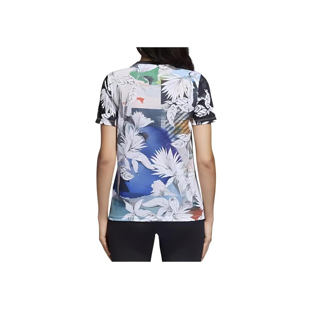 Adidas Originals Blumendruck Rundhals Kurzarm T-Shirt Damen Oberteile CY7370