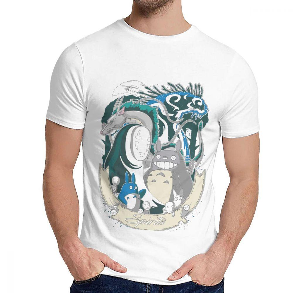 Studio Ghibli Totoro Spirit Away White Dragon Haku T Shirt Fashion Crewneck Custom Men S Harajuku
