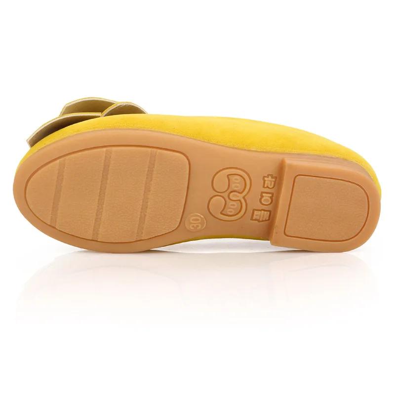 New Fashion Girls Shoes PU Leather With Big Bowtie Candy Color Children Sandals Slip-on Kids Casual Shoes 21-36 Soft