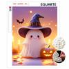 Pearl Painting DIY Kit Spooky Ghost Design Frameless Bead Art Canvas Relaxing Craft Gift for Halloween Lovers