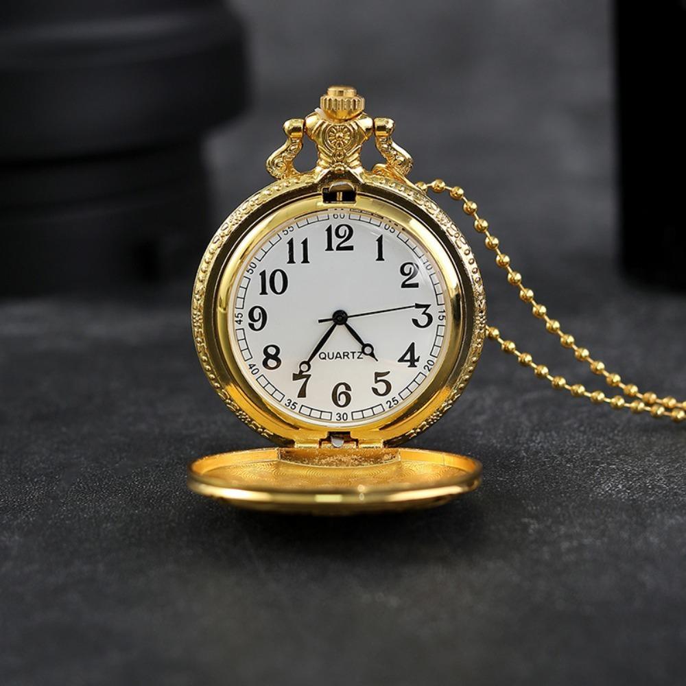 2pcs/set, Fashion Classic Men's Pocket Watches, Vintage Mens 'DAD' Quartz Pocket Watch Men Necklace Watch, Ideal Choice for Gifts To Father.