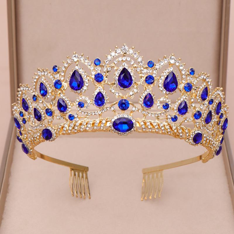 Luxury Crystal Crown Tiara with Comb Rhinestone Prom Diadem Headband Bridal Wedding Hair Accessories Jewelry Crown Tiara Gift