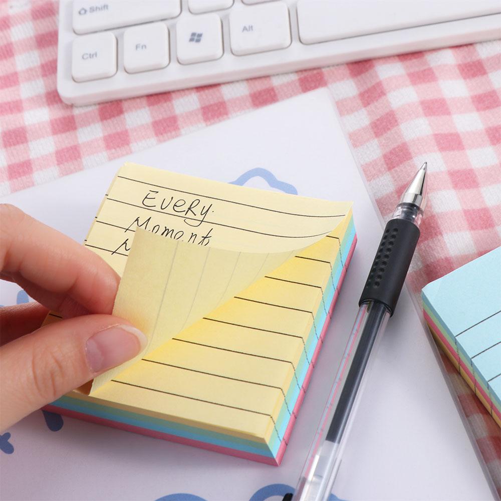 200 Sheets Self-adhesive Memo Pad Paper Diary Student Writing Marker Line Sticky Notes  Notepad