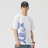 Japanese Cotton T-shirts Mackerel Print Patchwork Tees Summer Oversized O-neck Short Sleeve Casual Shirts Men Clothing
