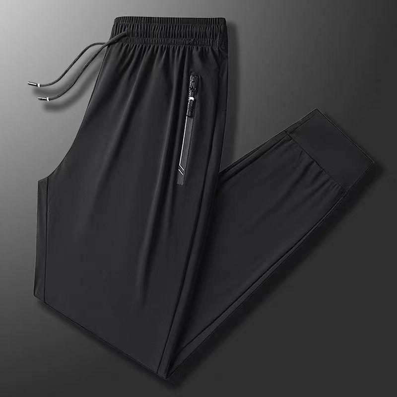 Men's Summer Ice Silk Quick-Dry Lightweight Elastic Waist Pants