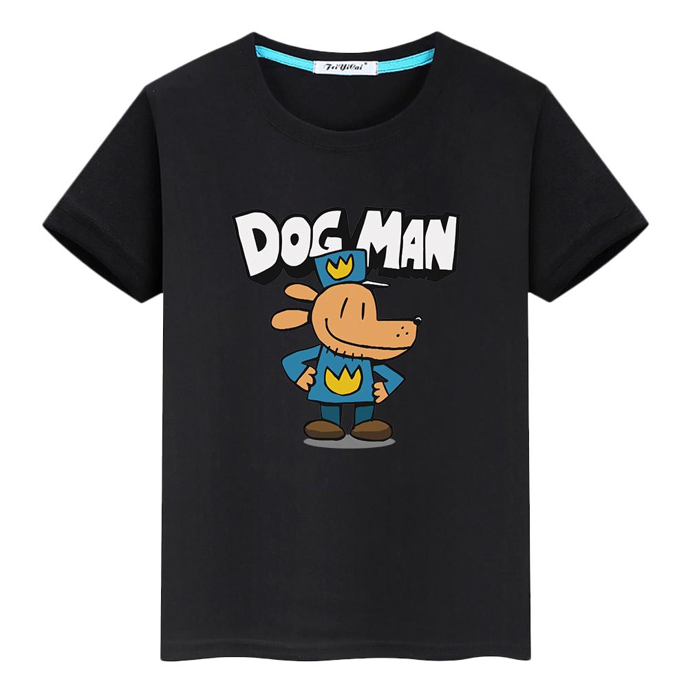 

Футболка Dog Man из 100% хлопка для детей, мальчиков 10 лет, y2k, аниме, короткая футболка с надписью «Hard», кавайные топы, одежда для девочек, детская одежда для девочек 150