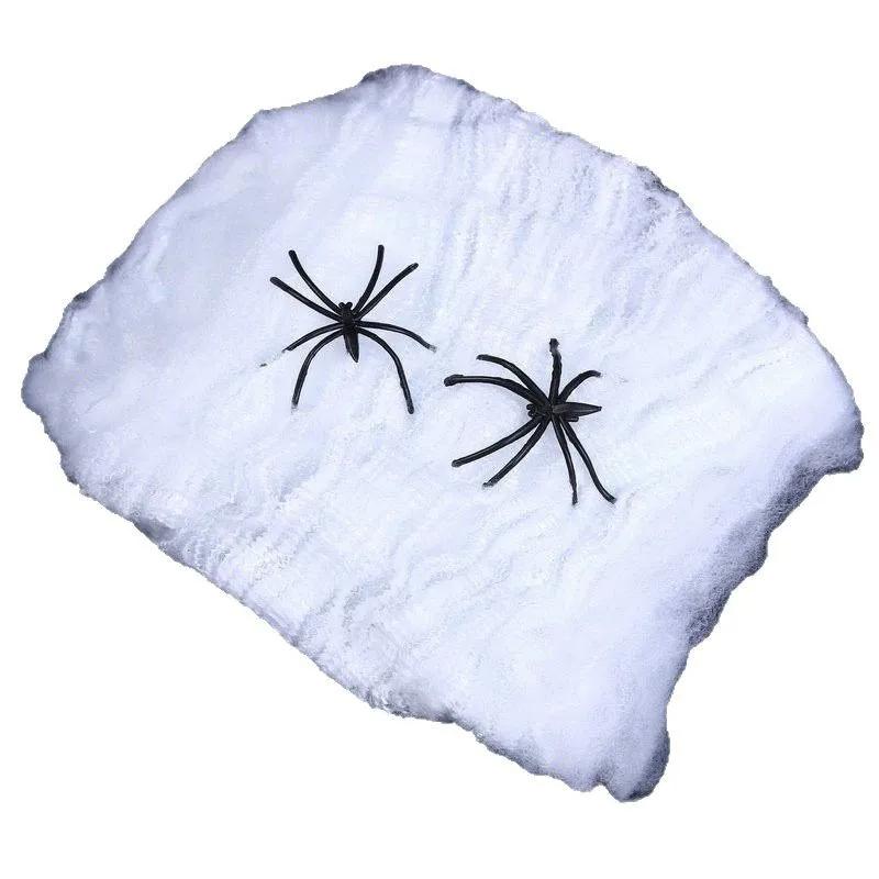 2027 Halloween Decor Halloween Glowing Spider Webs with Luminous Cobweb and Spiders for Haunted House, Horror Room Decor Props