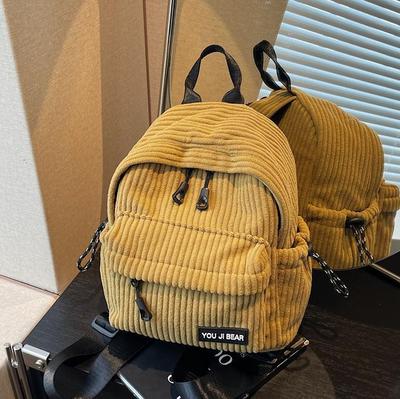Autumn and Winter Super Fire Velvet Canvas Backpack Female New Student Class Commuter Bag Casual Versatile Shoulder Bag