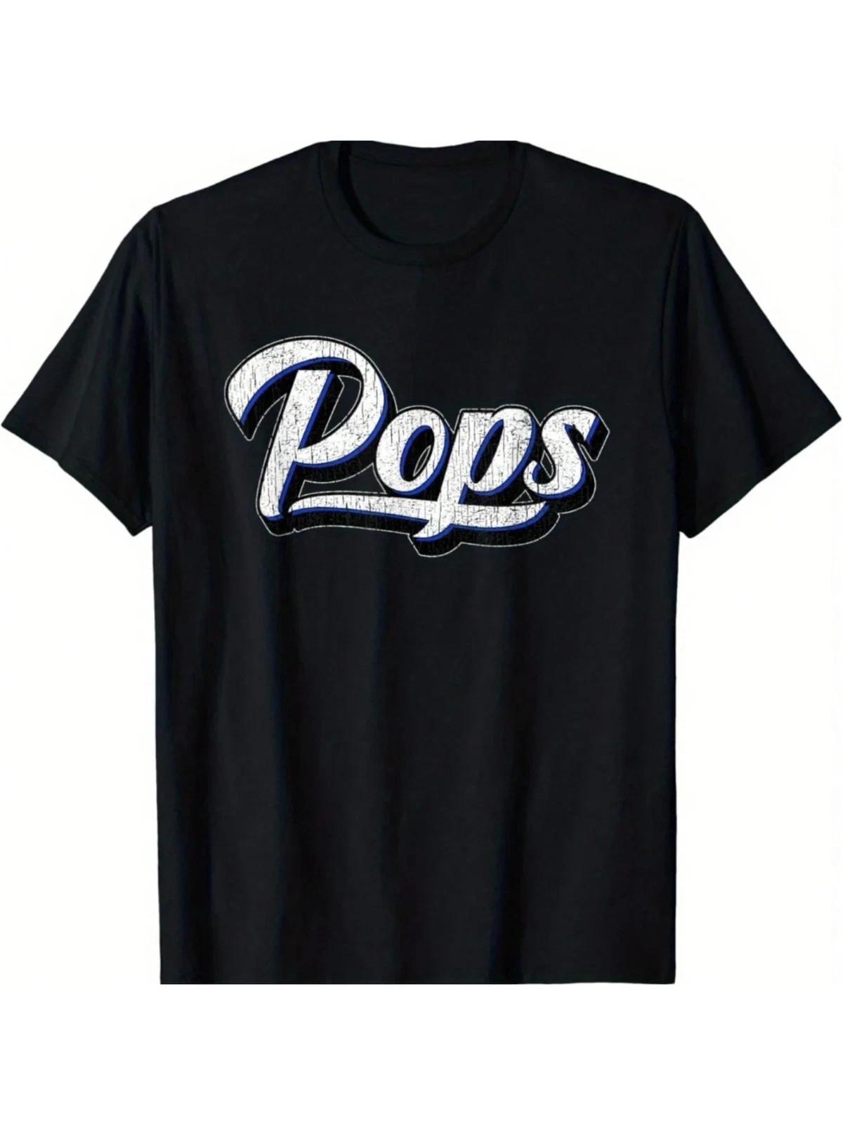 100% Cotton Pops Men s T-Shirt – Stylish Black Casual Tee with POPS XL