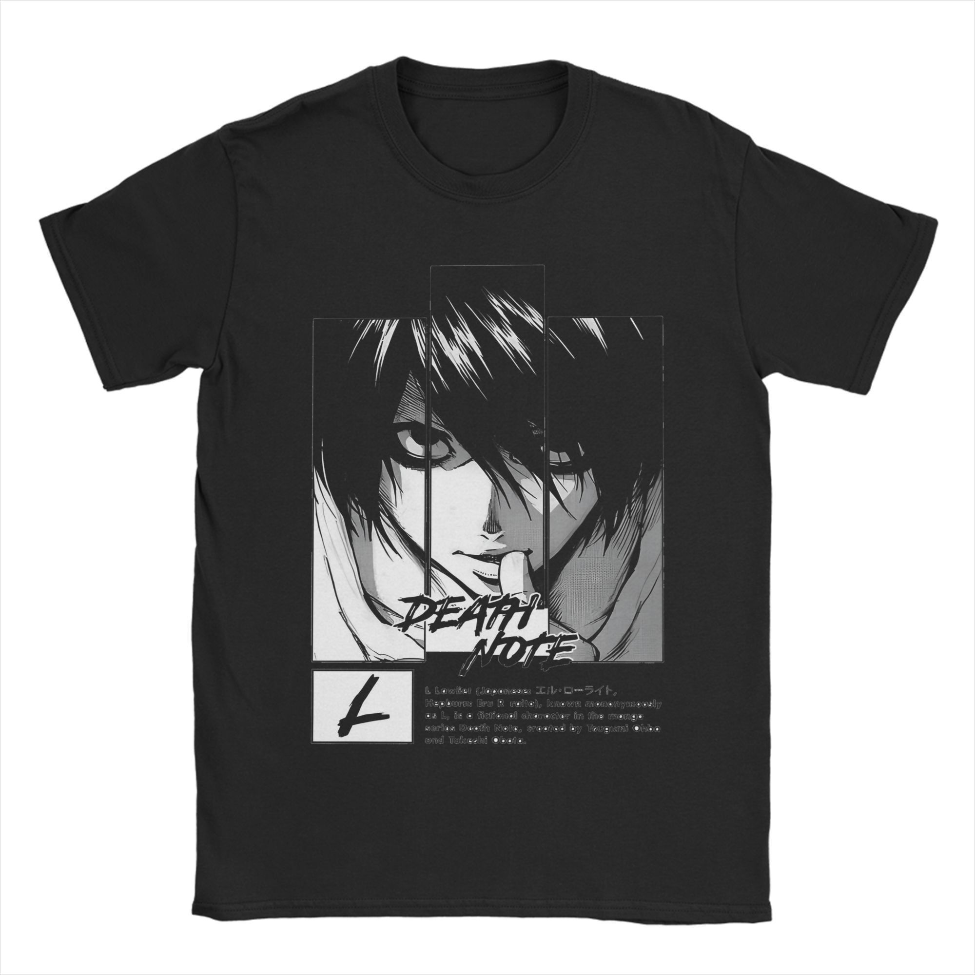 

Самая умная футболка Death Note для мужчин 100% хлопок Винтажные футболки Круглый вырез Короткий рукав Одежда Лето S чёрный