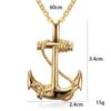 Titanium steel anchor pendant necklace, trendy men's personalized retro cross jewelry, boyfriend gift