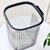 Plastic Transparent Trash Can Luxury Dustbin Waste Basket Stripe Garbage Container  Kitchen