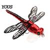 Bionic Dragonfly Lures 5Pcs 7.5cm/6.2g Fishing Lure with Hooks, Topwater Floating Hooks Bait, Realistic Insect for Bass Trout Set