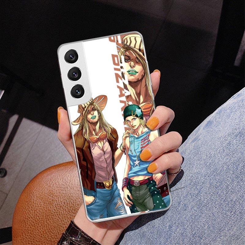 JoJo Bizarre Adventure Anime Phone Case For Samsung Galaxy S24 S25 Edge S26 Ultra S23 S22 S21 Plus S20 FE + Personalized Print C