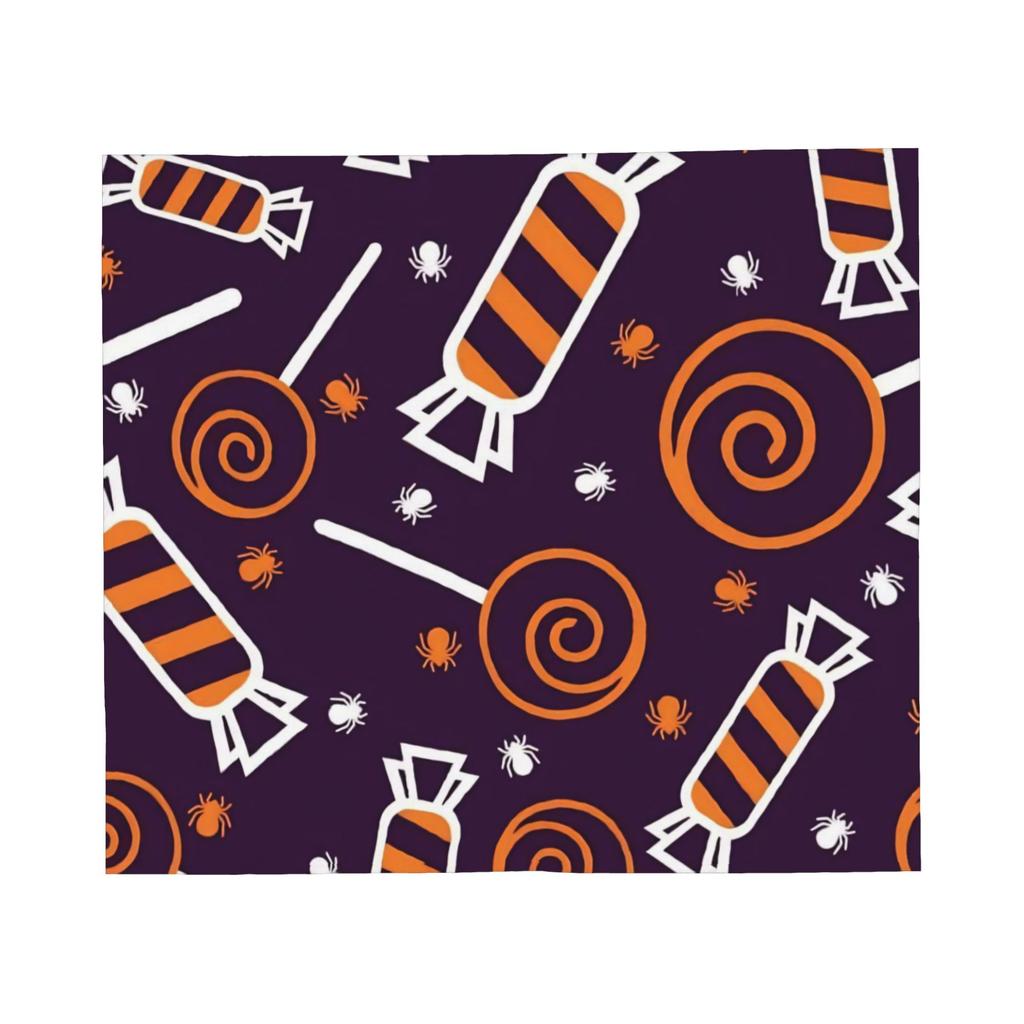 Halloween Blankets Orange Black Cats Pumpkins Bats Fuzzy Throw Blanket Airplane Travel Decoration Ultra-Soft Warm Bedspreads