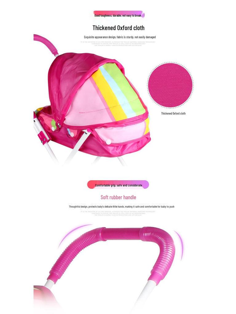 Children's Simulation Stroller Toy - Pretend Play Iron Rod Design for Girls
