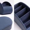 Large PU Leather Remote Control Rack with 5 Compartments, Stylish Waterproof Multifunctional Storage Box, Large Capacity for Stationery and Desktop