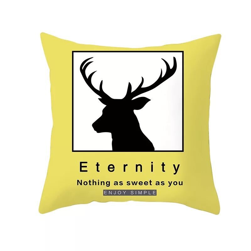 Nordic Yellow Geometric Pillowcase Home Sofa Pillow Cushion Cover