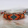 Bohemian Style Geometric Gradient Beaded Bracelet with Colorful Rice Beads