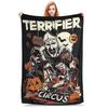 Flanell-Kuscheldecke Terrifier 2 Filmkunst Der Clown Warme Plüschdecken Weiche Bettwäsche für Bett Wohnzimmer Zuhause Picknick Sofa